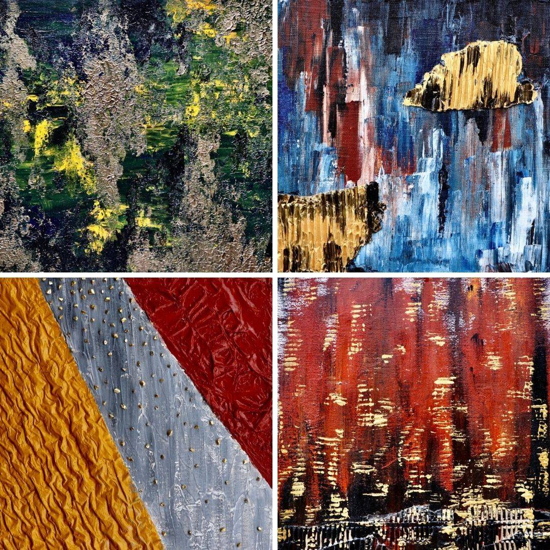 Clockwise: Dark Forest, Untitled, City Lights and Haldi Kunku