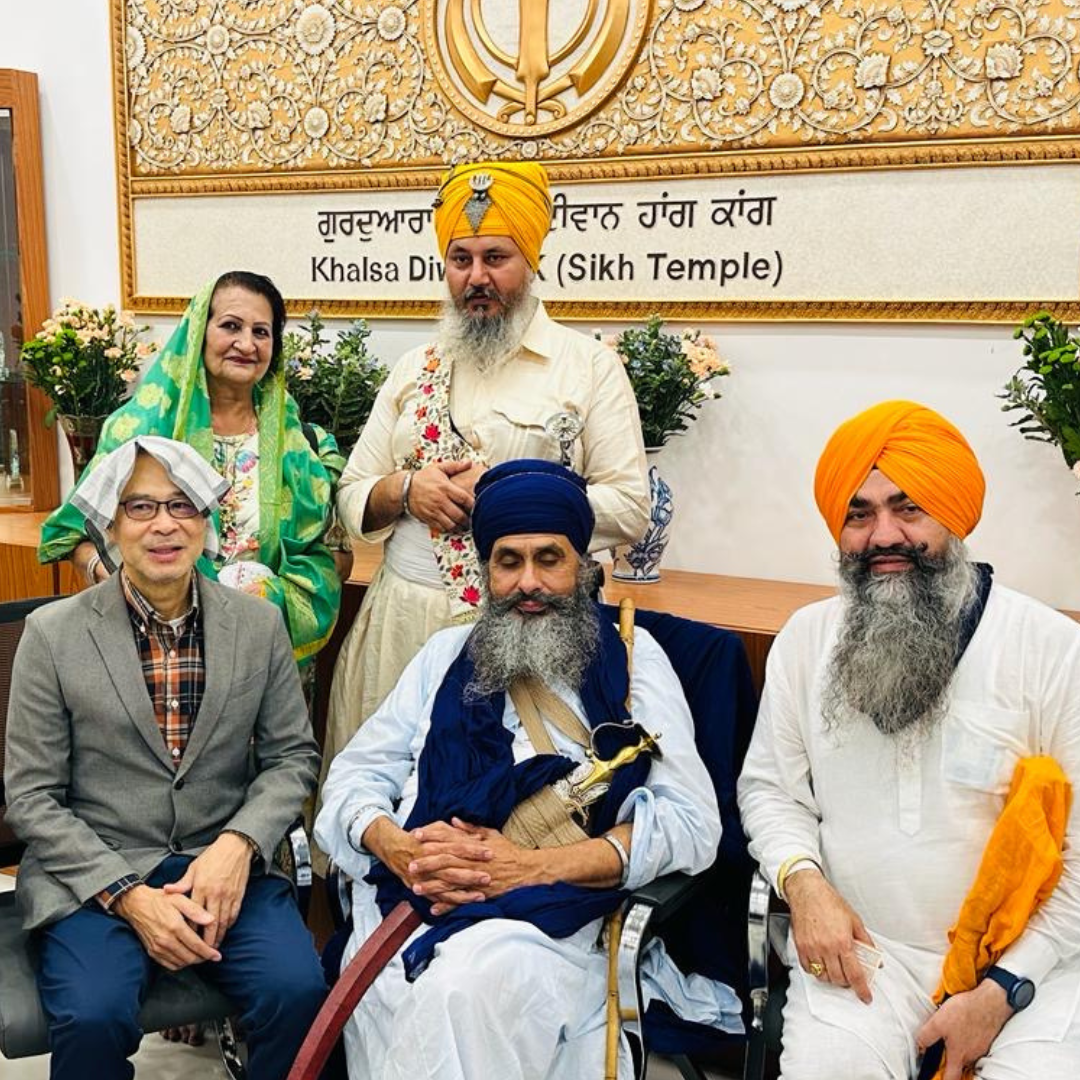 Mr Derek during a ceremony at the Khalsa Diwan Sikh Temple in Hong Kong